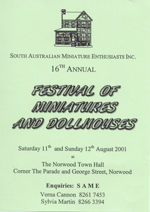 South Australian Miniature Enthusiasts Flyer for 16th Festival